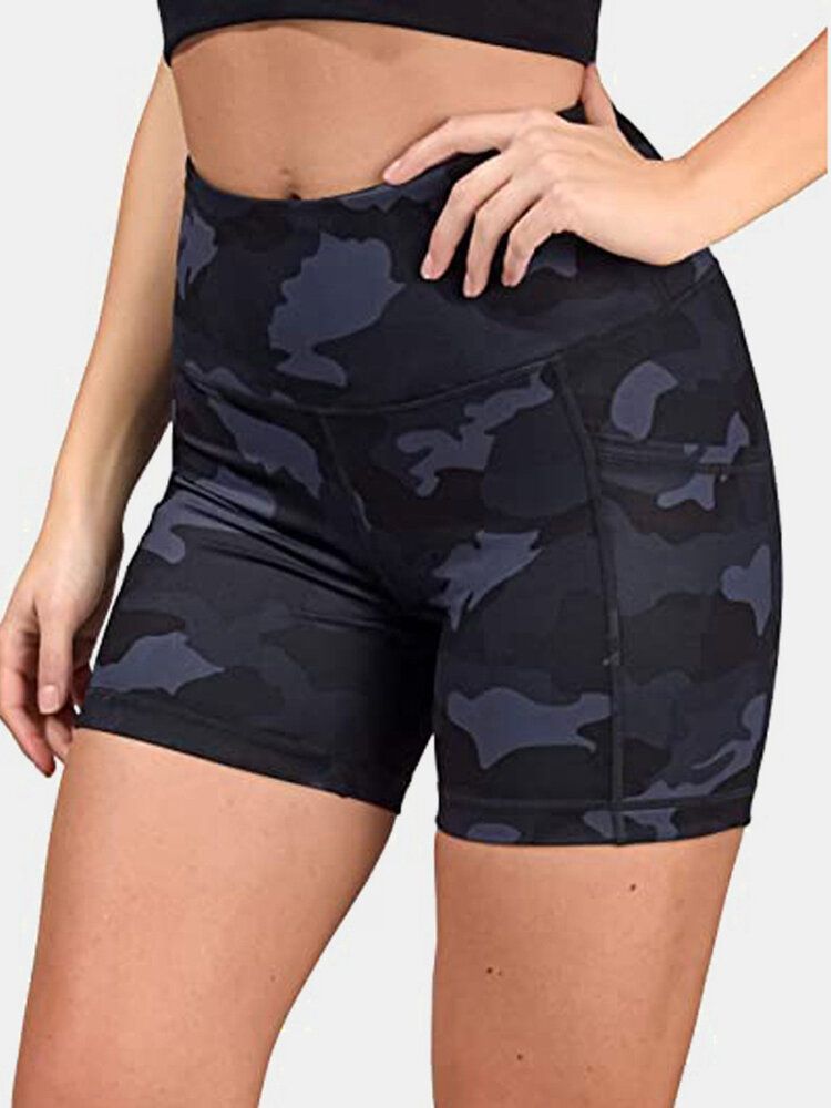 Dam Camouflage Fitness Workout Biker Shorts Med Ficka