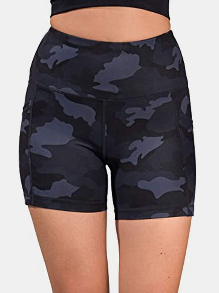 Dam Camouflage Fitness Workout Biker Shorts Med Ficka