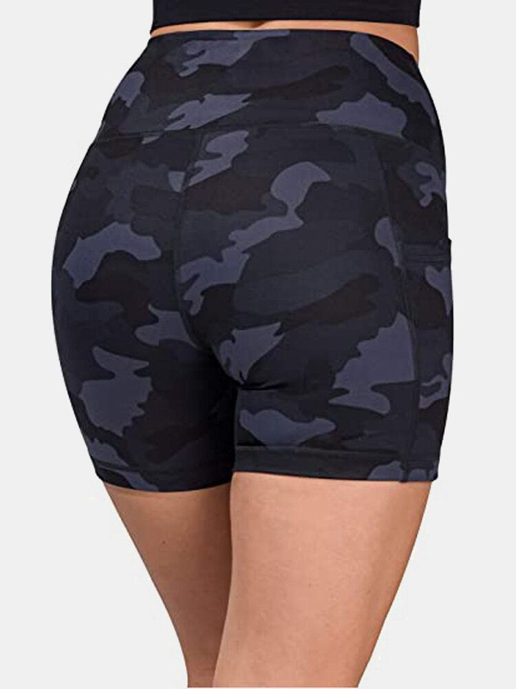 Dam Camouflage Fitness Workout Biker Shorts Med Ficka