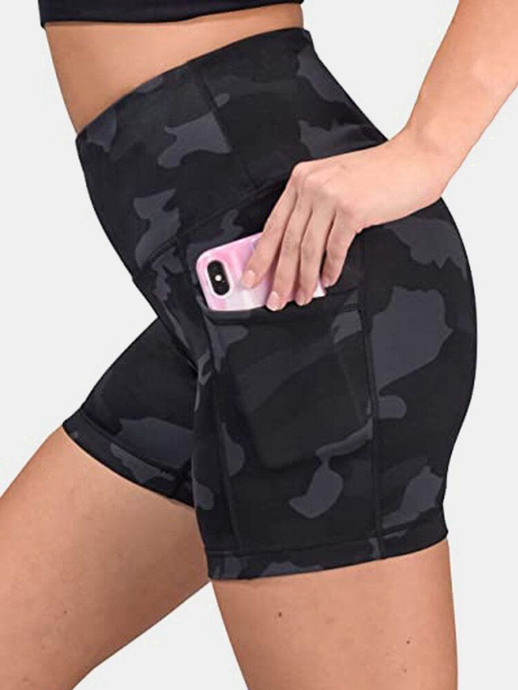 Dam Camouflage Fitness Workout Biker Shorts Med Ficka