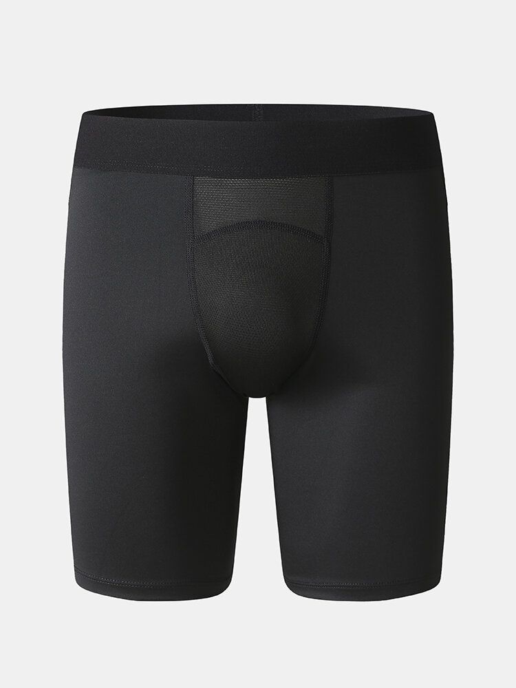 Enfärgad Stretch Slim Snabbtorkande Mesh-genen Sport Fitness Shorts