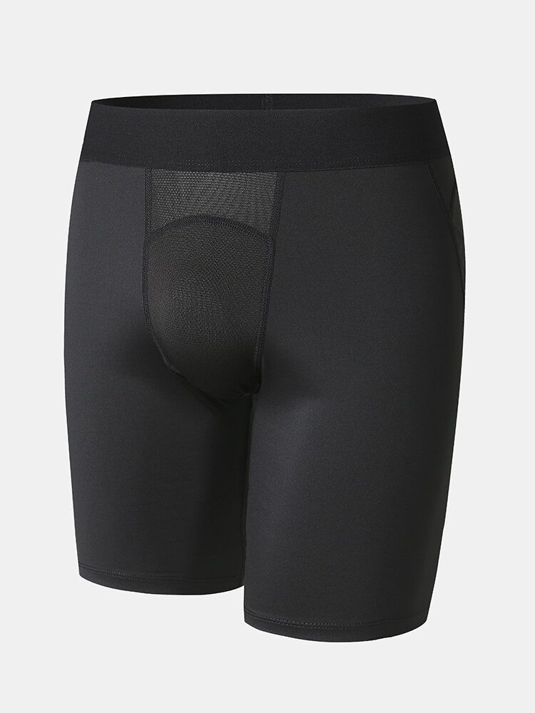 Enfärgad Stretch Slim Snabbtorkande Mesh-genen Sport Fitness Shorts