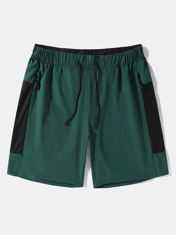 Herr Colorblock Zip Ficka Medellängd Activewear Bottoms