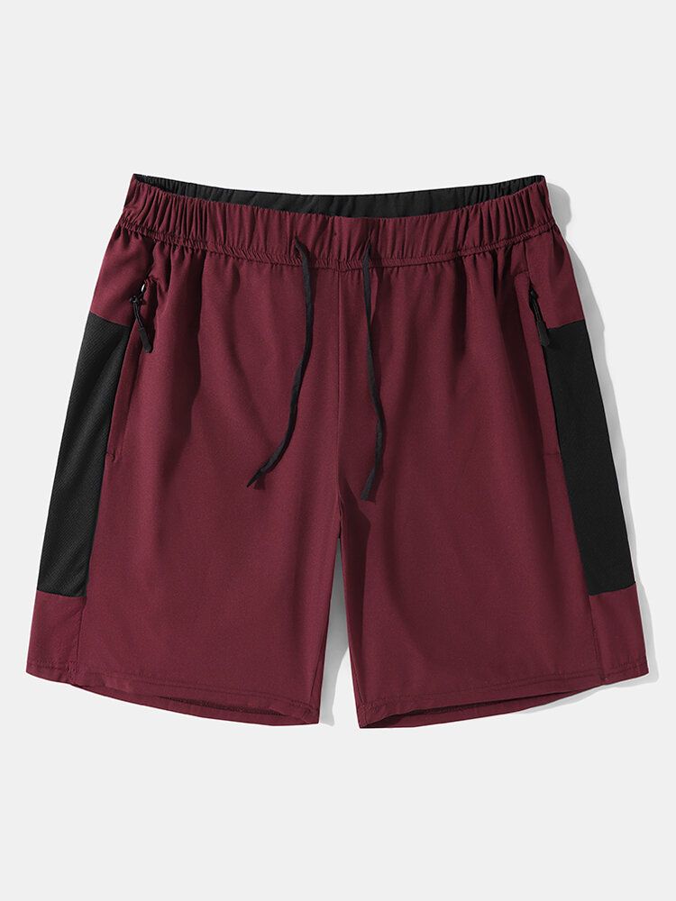 Herr Colorblock Zip Ficka Medellängd Activewear Bottoms