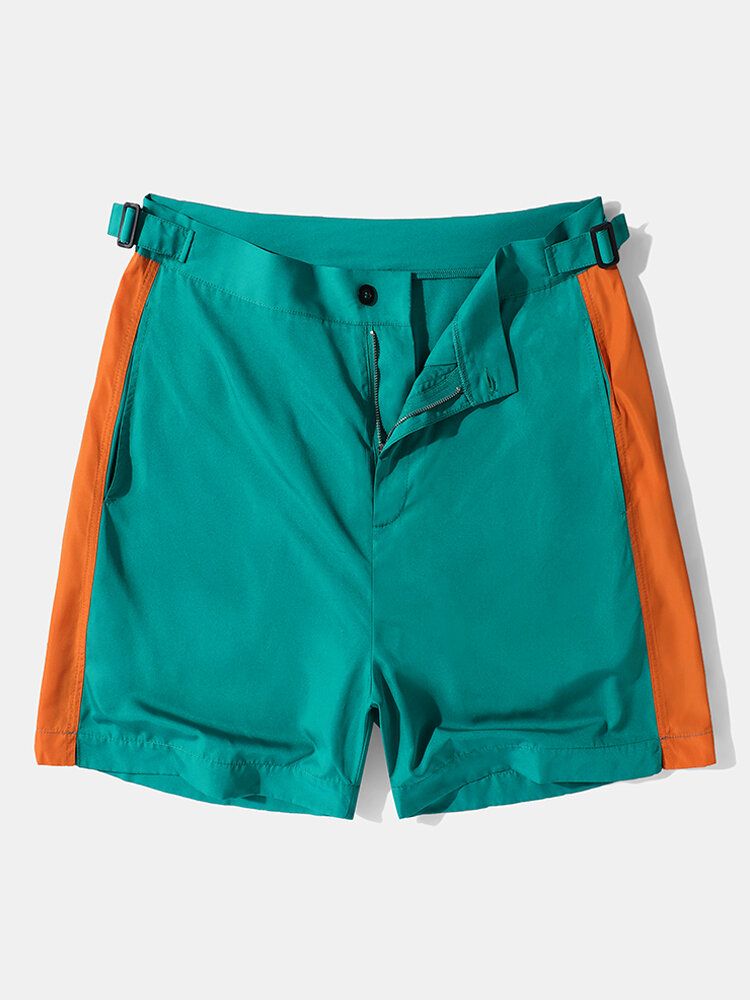 Herr Sidrandiga Justerbar Midja Dragkedja Fly Sports Shorts