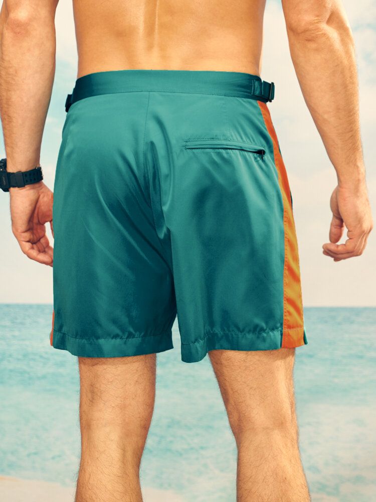 Herr Sidrandiga Justerbar Midja Dragkedja Fly Sports Shorts