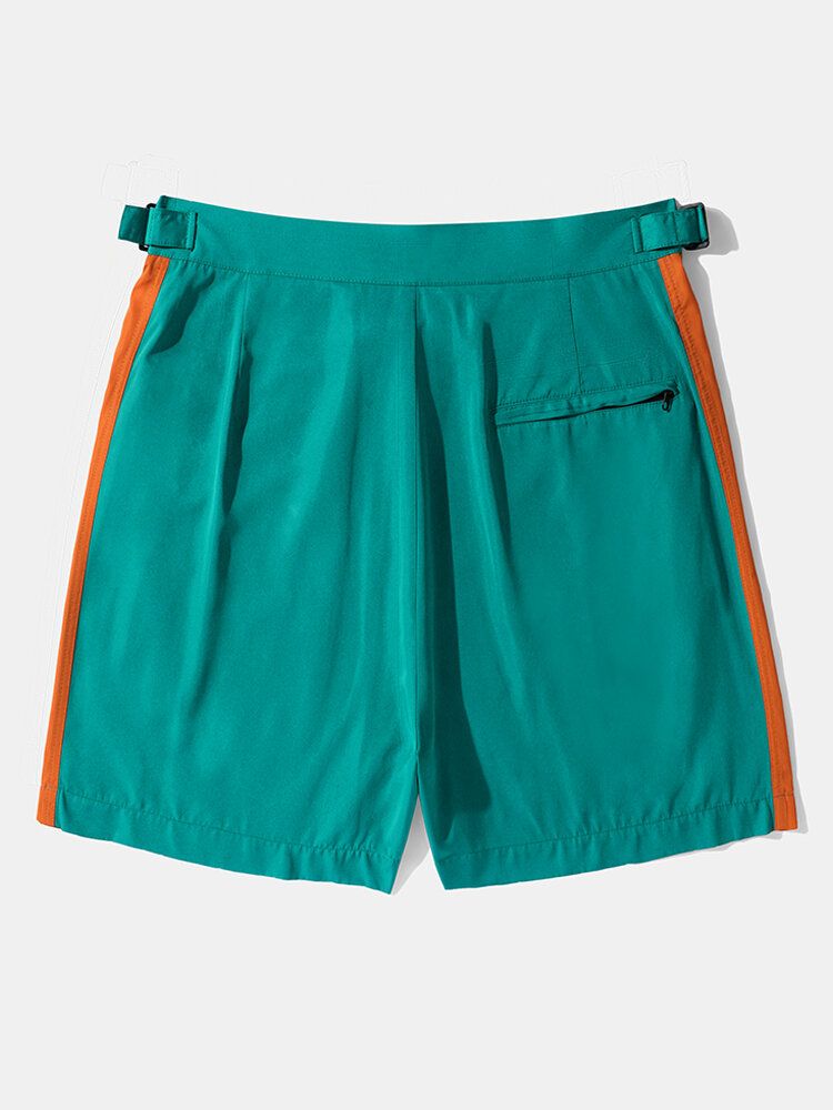 Herr Sidrandiga Justerbar Midja Dragkedja Fly Sports Shorts