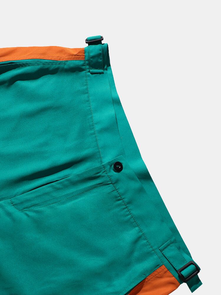 Herr Sidrandiga Justerbar Midja Dragkedja Fly Sports Shorts