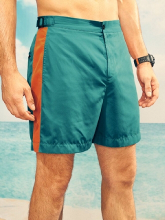 Herr Sidrandiga Justerbar Midja Dragkedja Fly Sports Shorts