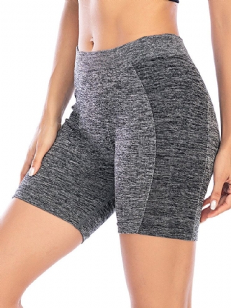 Kvinnor Enfärgade Höftlyftande Yoga Running Seamless Shorts