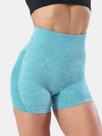 Sport Dam Enfärgade Sömlösa Yogashorts Med Hög Midja