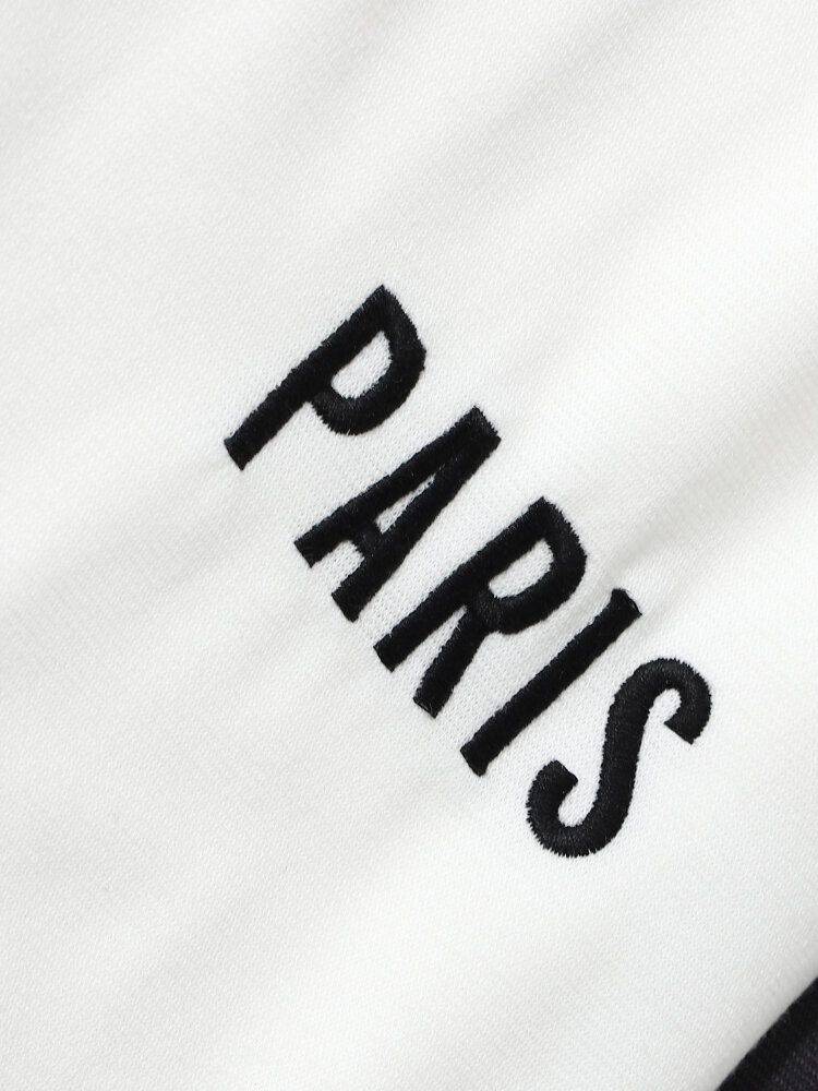 Sport Splicing Herr Paris Broderad Sweatshirt Byxor Fritidsdräkter