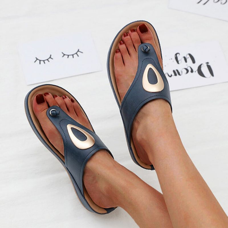 Casual Clip Toe Flip Flops-sandaler För Kvinnor