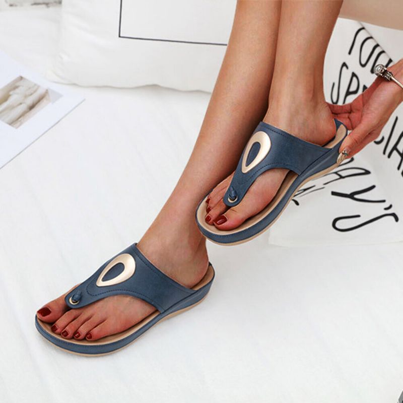 Casual Clip Toe Flip Flops-sandaler För Kvinnor