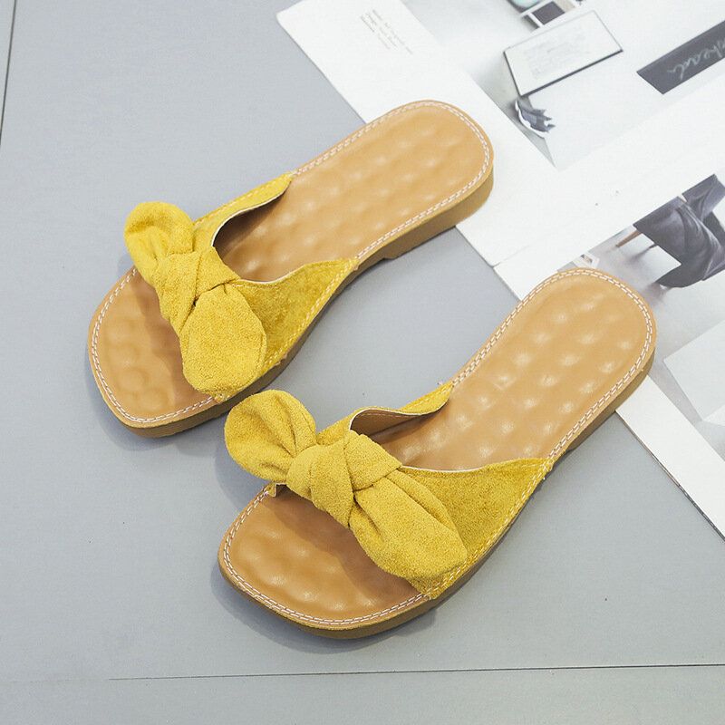 Dam Butteryfly Knot Soft Bottom Flats Chic Slide Sandaler