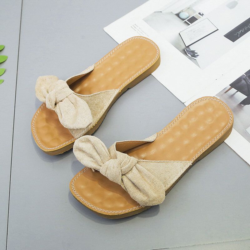 Dam Butteryfly Knot Soft Bottom Flats Chic Slide Sandaler