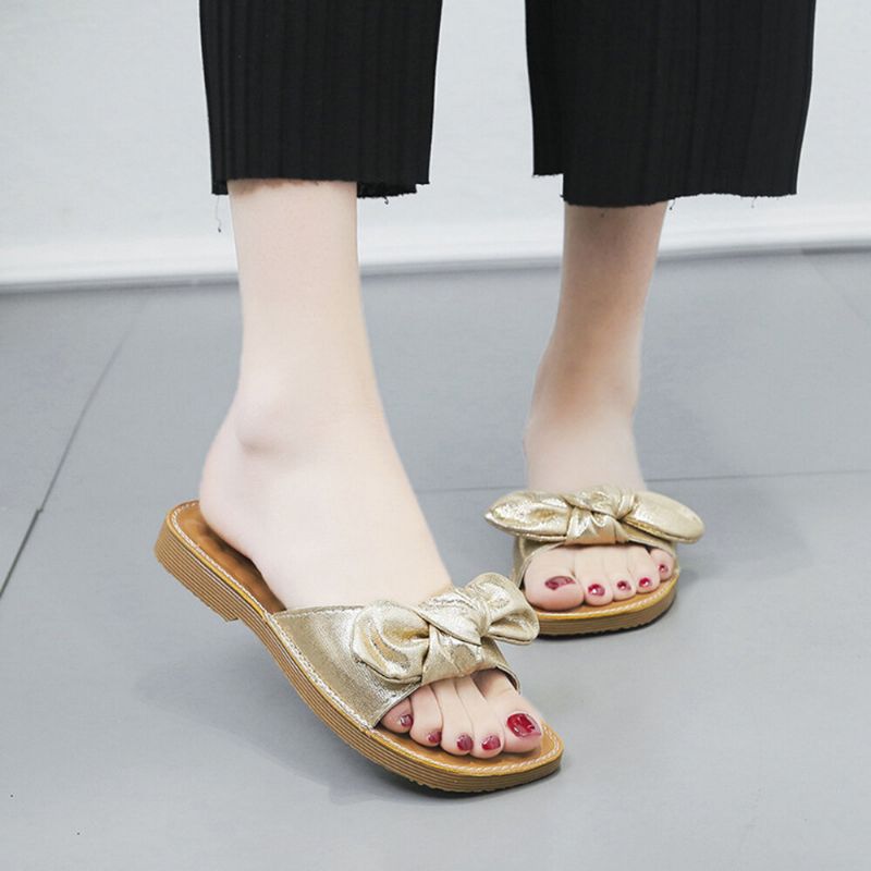 Dam Butteryfly Knot Soft Bottom Flats Chic Slide Sandaler