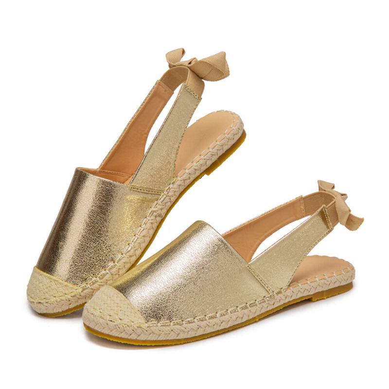 Dam Casual Closed Toe Metallic Bekväma Espadrilles Platta Sandaler