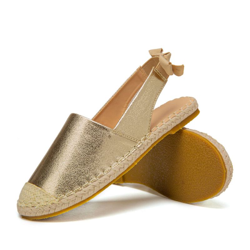 Dam Casual Closed Toe Metallic Bekväma Espadrilles Platta Sandaler