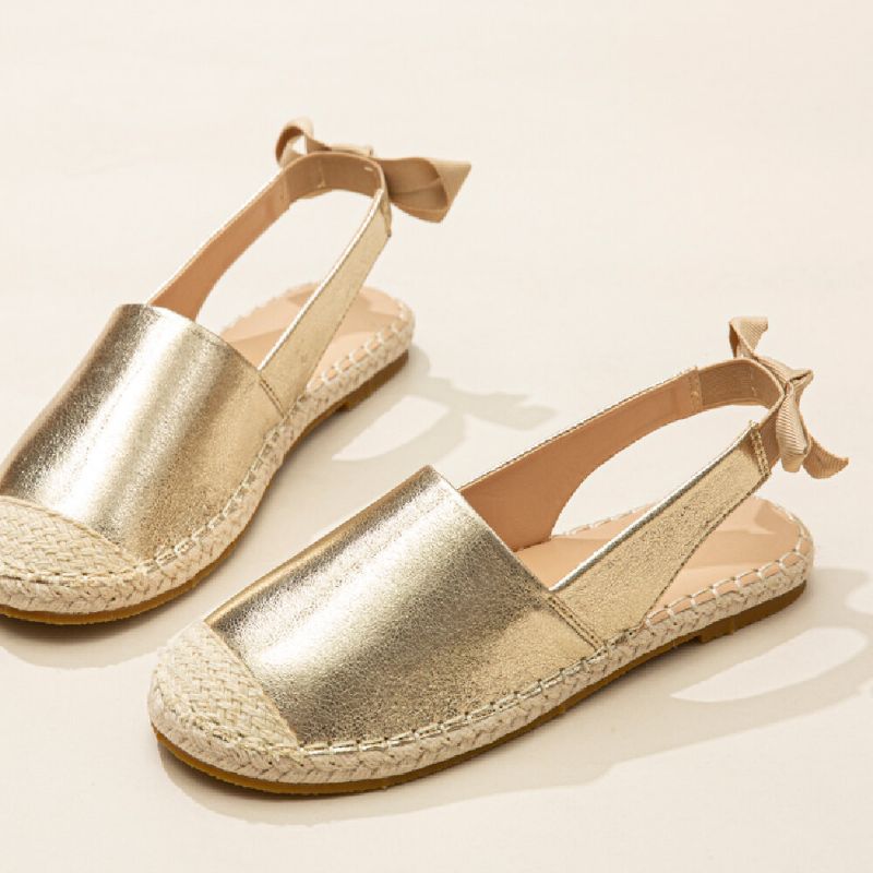 Dam Casual Closed Toe Metallic Bekväma Espadrilles Platta Sandaler