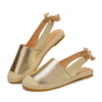 Dam Casual Closed Toe Metallic Bekväma Espadrilles Platta Sandaler