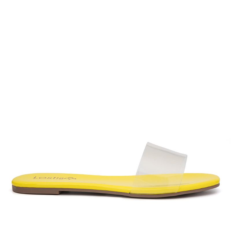 Dam Enfärgad Transparent Rem Casual Slide Sandaler