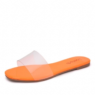 Dam Enfärgad Transparent Rem Casual Slide Sandaler