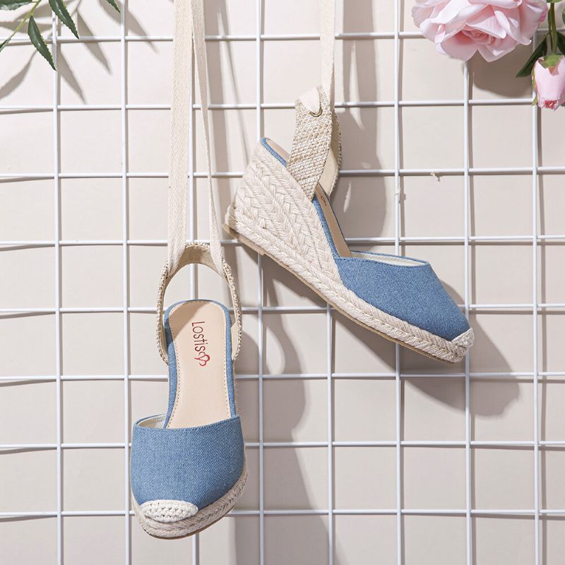 Dam Espadrilles Strappy Casual Summer Wedge Sandaler