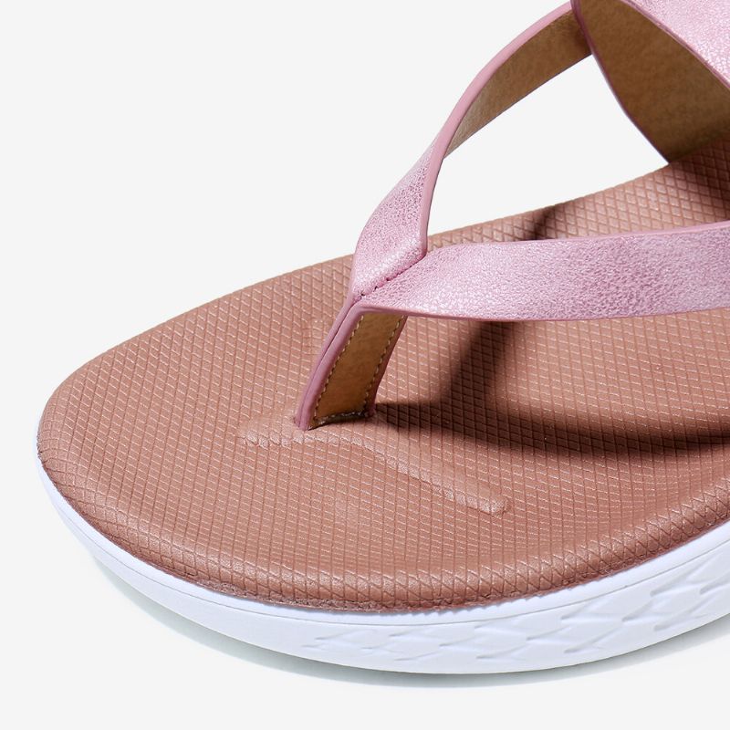 Dam Flip Flop Slingback Spänne Mjuk Sula Casual Flat Sandaler