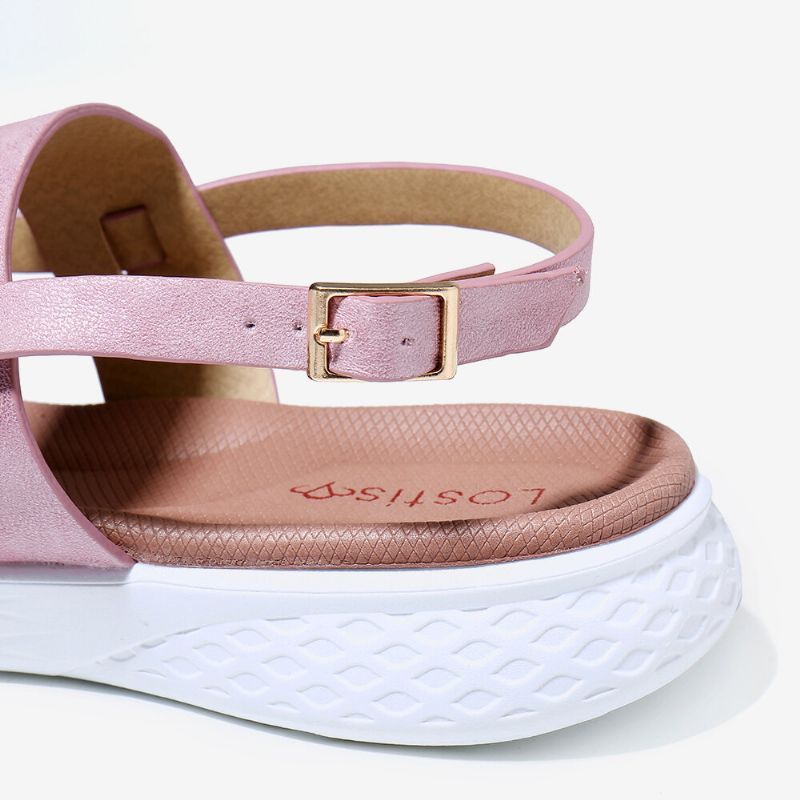 Dam Flip Flop Slingback Spänne Mjuk Sula Casual Flat Sandaler