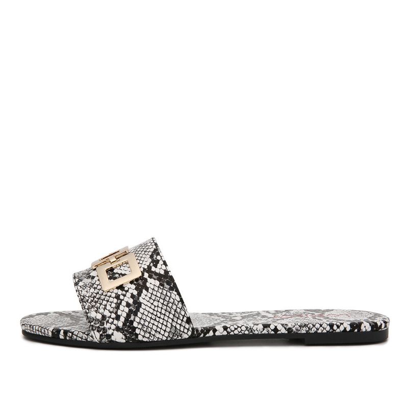 Dam Metal Spänne Dekoration Casual Slide Sandaler