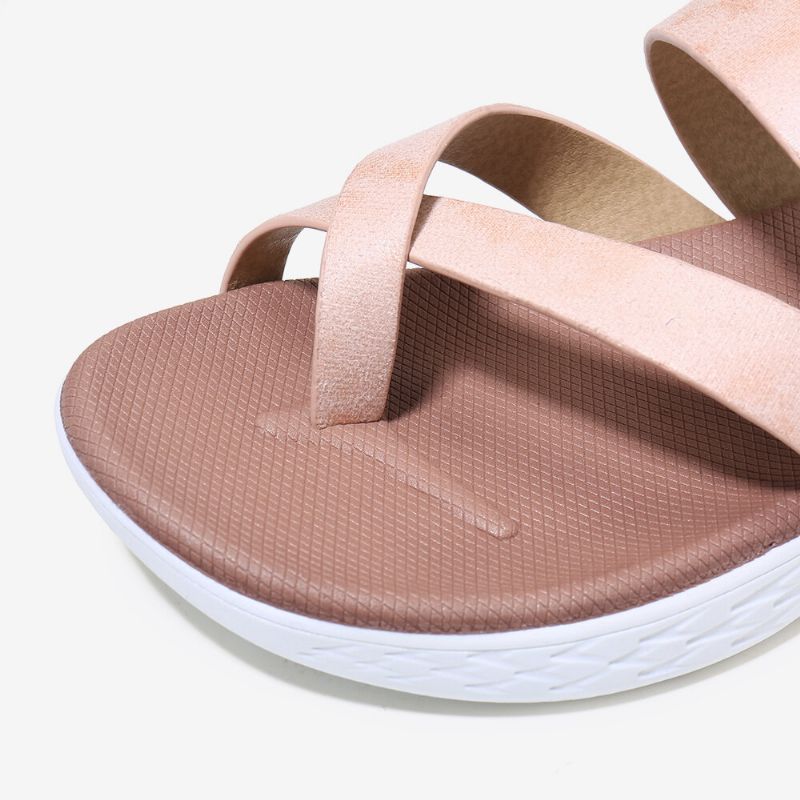 Dam Tå Ring Slip On Mjuk Sula Casual Summer Flat Sandaler