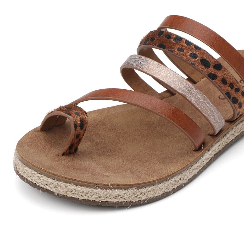 Dam Tå Ring Strappy Slip On Comfy Casual Sandaler