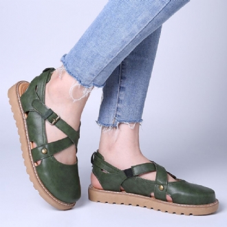 Dam Wide Fit Comgy Cross Buckle Strap Closed Toe Sandaler