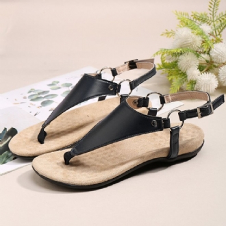 Damer Metal Spänne Flip Flops Casual Flat Slingback Sandaler