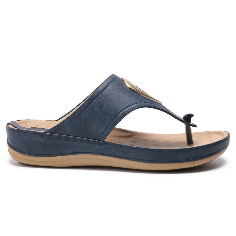 Damer Stor Storlek Metal Clip Toe Filp Flops Beach Casual Sandaler