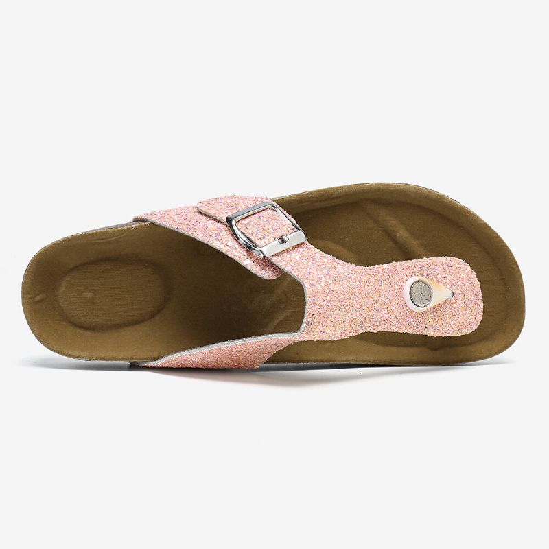 Damer Stora Storlekar Bekväm Mjuk Mocka Clip Toe Slip On Sandaler