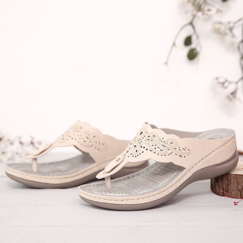 Damutskärning Flip Flops Clip Toe Slip On Casual Wedge Sandaler