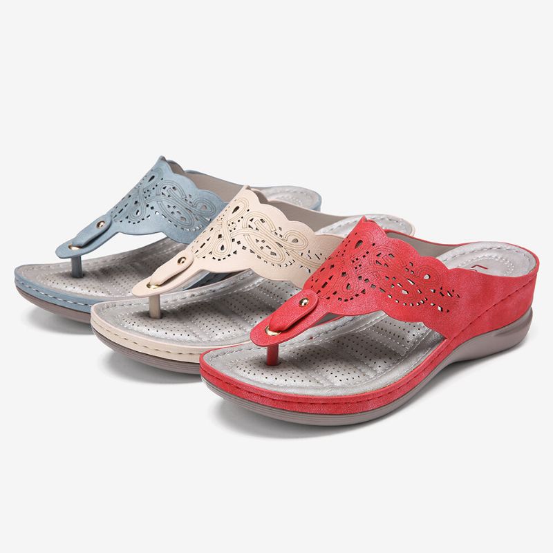 Damutskärning Flip Flops Clip Toe Slip On Casual Wedge Sandaler