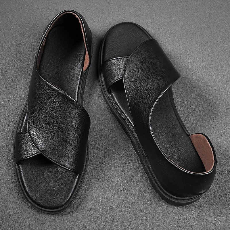 Kohud För Män Andas Ihålig Mjuk Botten Öppnad Tå Slip On Casual Sandaler