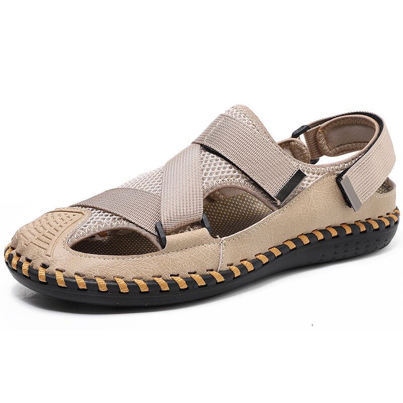 Kohud För Män Andas Med Stängd Tå Halkfri Mjuka Casual Outdoor Sandaler