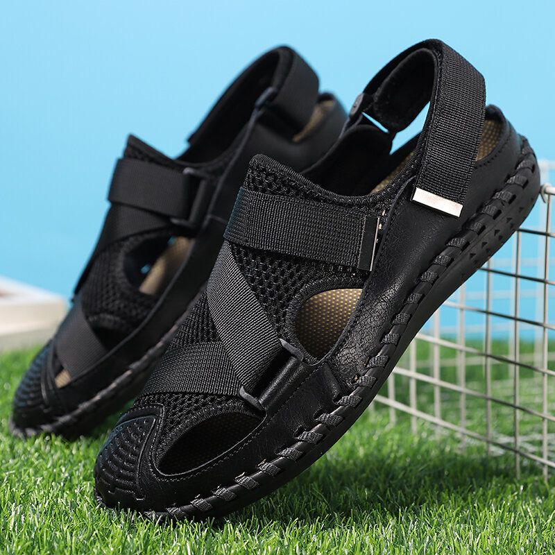 Kohud För Män Andas Med Stängd Tå Halkfri Mjuka Casual Outdoor Sandaler