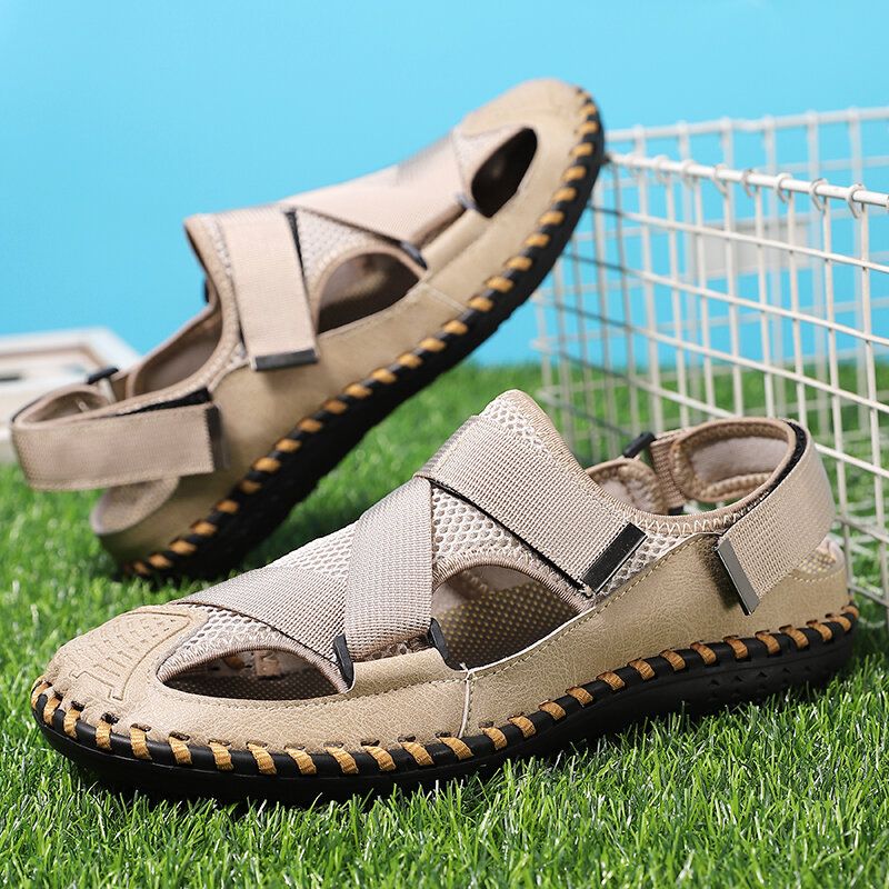 Kohud För Män Andas Med Stängd Tå Halkfri Mjuka Casual Outdoor Sandaler