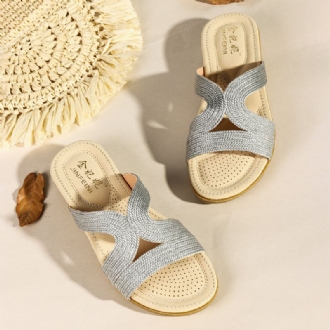 Kvinnor Bohemia Weave Cut-out Casual Comfy Wearable Wedges Sandaler