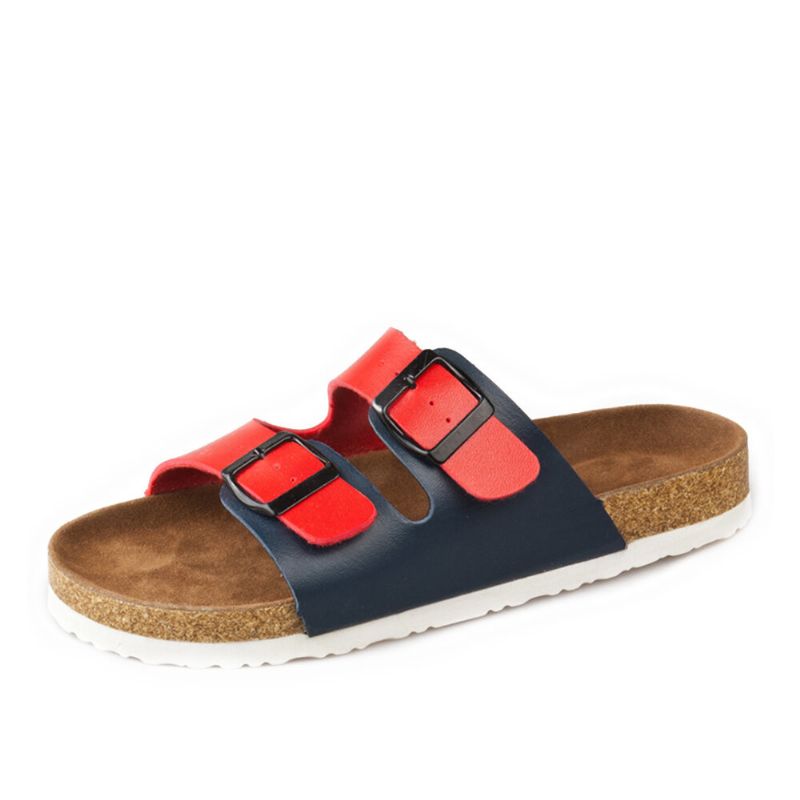 Kvinnor Casual Beach Dual Strap Spänne Öppen Tå Mjuka Korksandaler