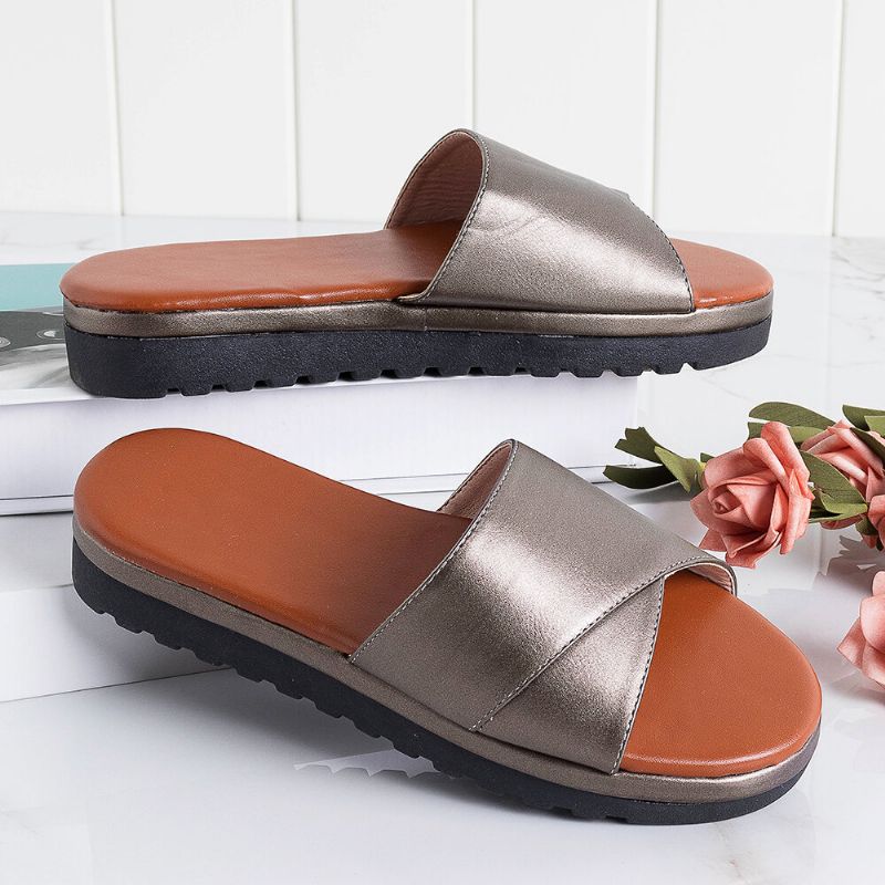 Kvinnor Casual Wedges Beach Slide Sandaler