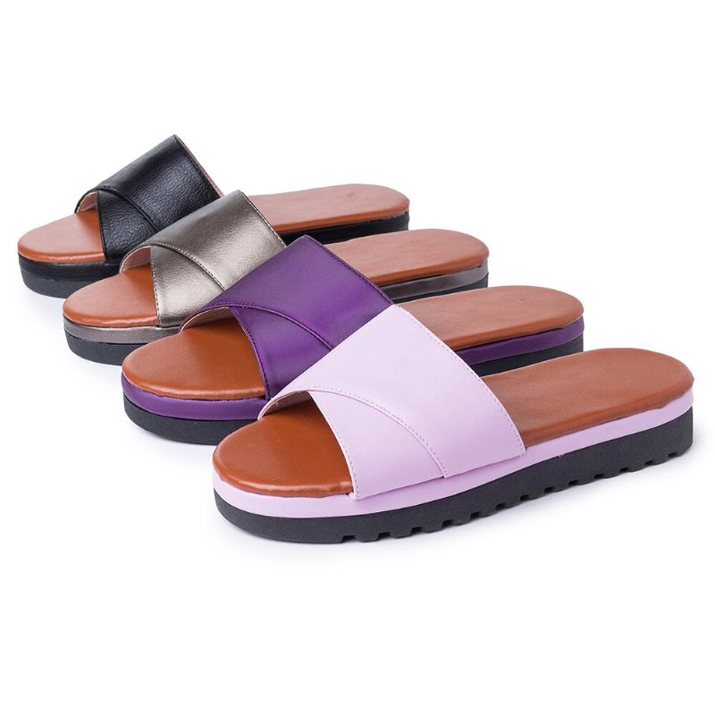 Kvinnor Casual Wedges Beach Slide Sandaler