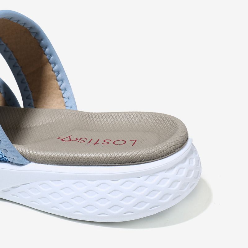 Kvinnor Flip Flops Stitching Mjuk Sula Slip On Casual Sommar Flat Sandaler