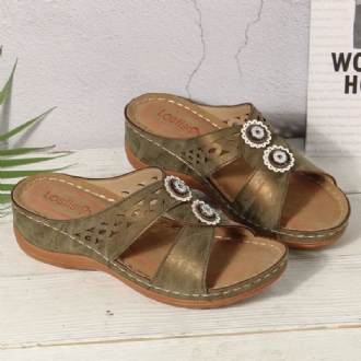 Kvinnor Hollow Out Öppnad Toe Beach Wedges Casual Sandaler