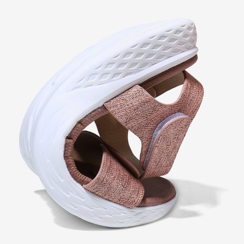 Kvinnor Med Krokögla Med Öppen Tå Mjuk Sula Bekväm Sommar Casual Flat Sandaler